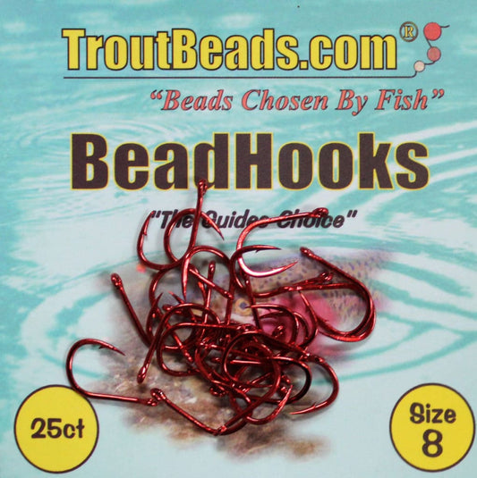 Troutbeads Bead Hooks Size 8 Red
