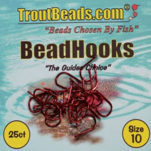 Troutbeads Bead Hooks Size 10 Red