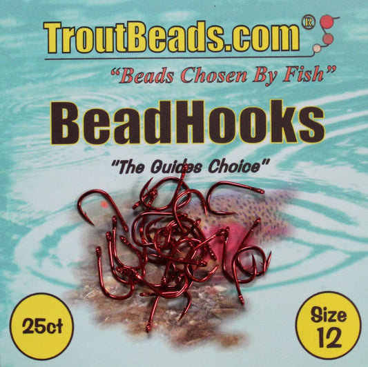 Troutbeads Bead Hooks Size 12 Red