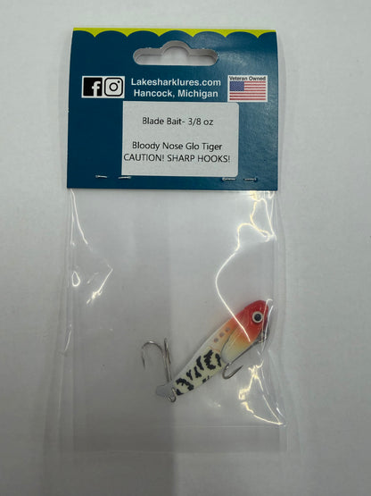 Lake Shark Blade Bait 3/8oz Bloody Nose Glo Tiger