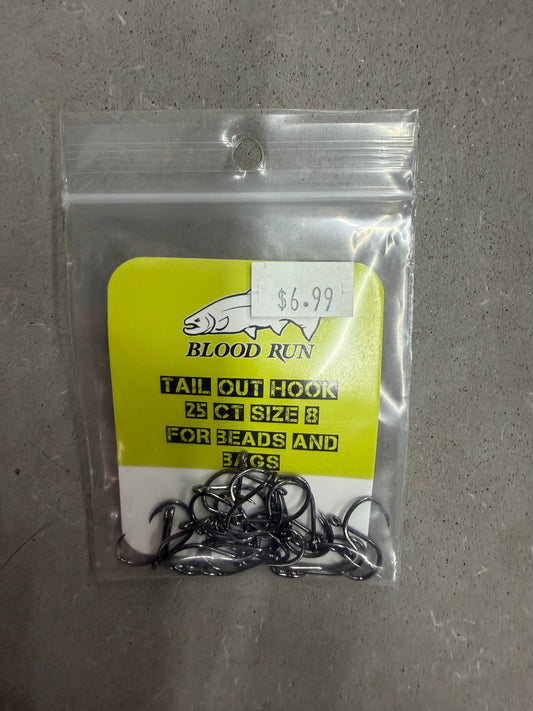 Blood Run Tail Out Hook Size 8
