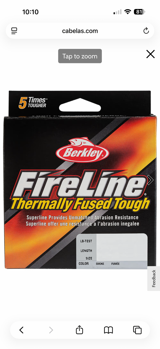 Berkley Fire Line 6Lb Smoke 125 yd