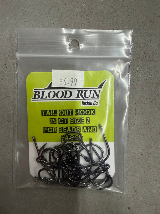 Blood Run Tail Out Hook Size 2