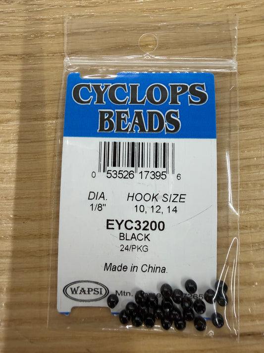 Cyclops beads 1/8” Black