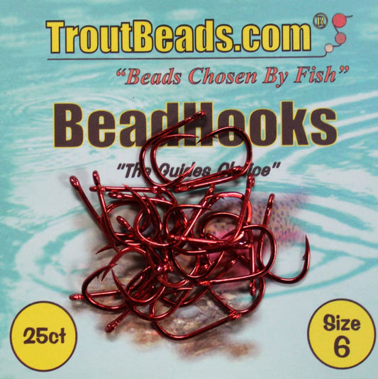 Trout Beads Bead Hooks Size 6 Red