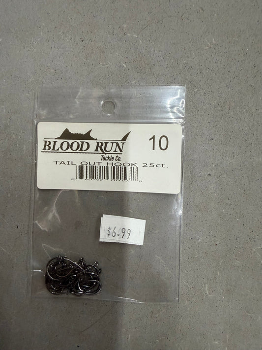 Blood Run Tail Out Hook Size 10