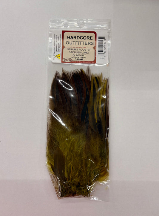 Wapsi Strung Rooster Saddles Long Olive Natural