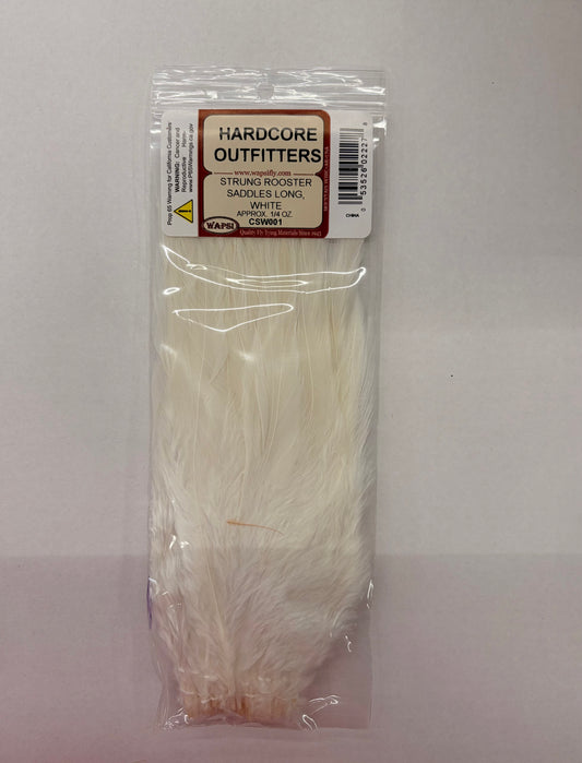 Strung Rooster Saddles Long White